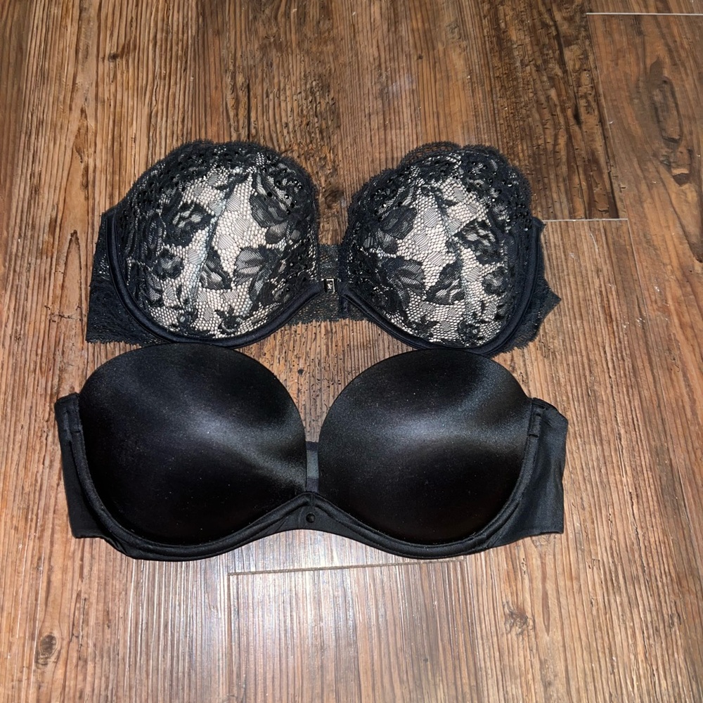 Victoria's Secret Black Lace and Satin Bra